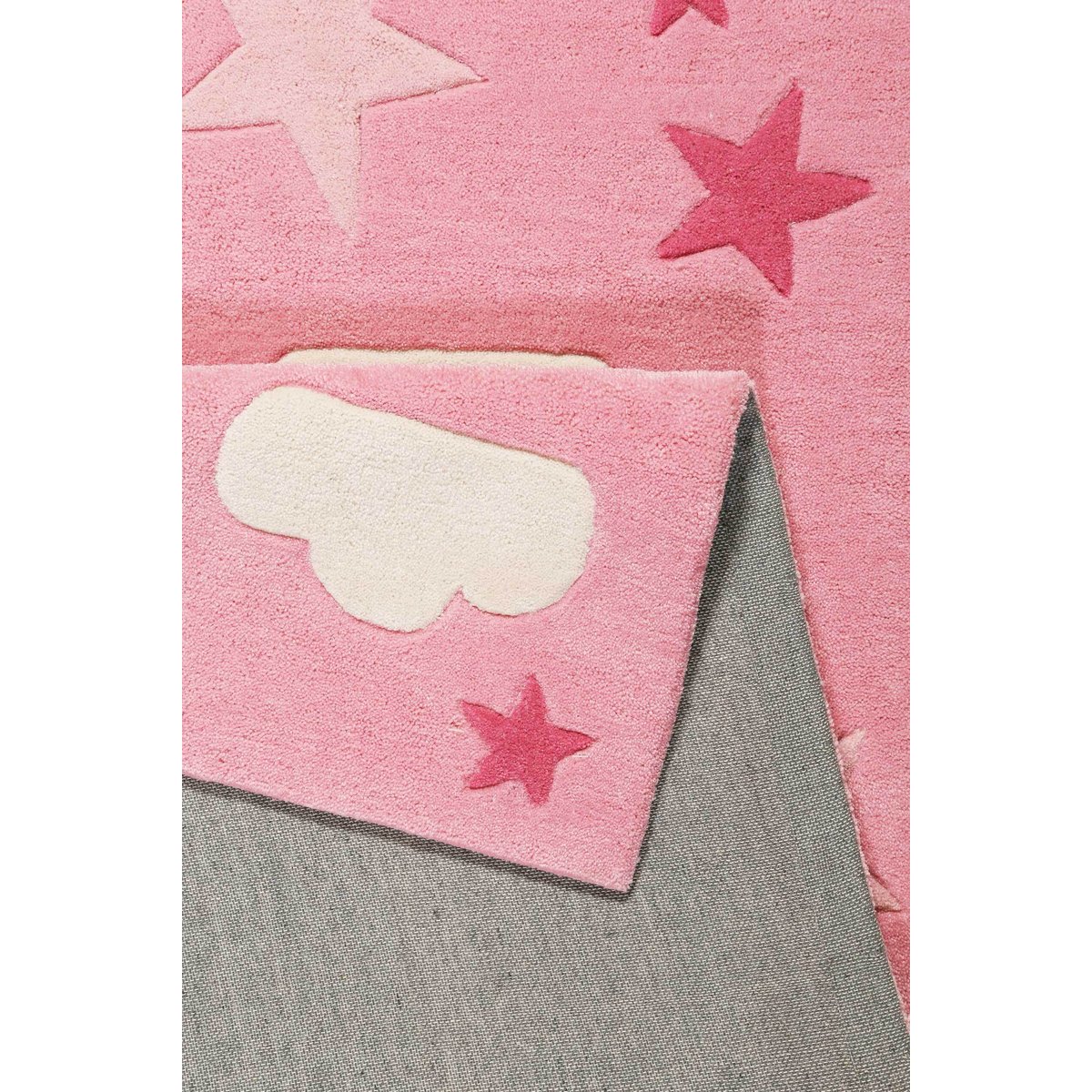 Tapis enfant tufté motif nuage et étoiles , LALELU rosé, SMART KIDS