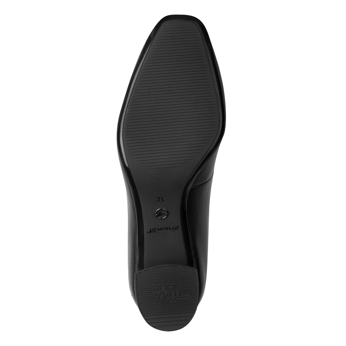 Escarpins en cuir, bout amande noir, TAMARIS