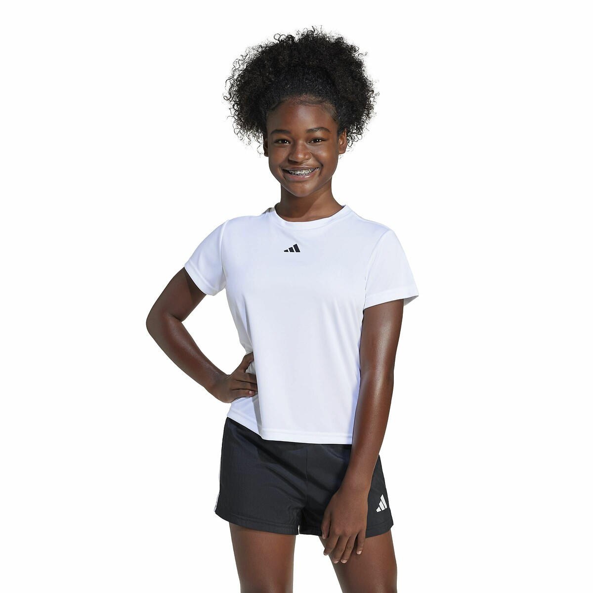 T-shirt manches courtes en polyester blanc, ADIDAS SPORTSWEAR
