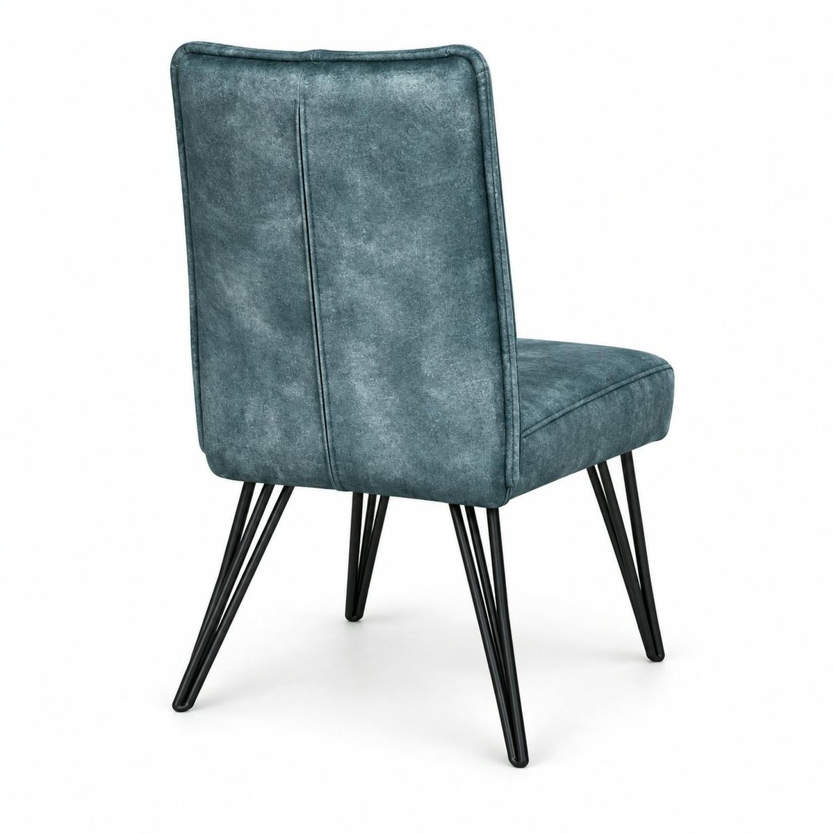 Chaise en tissu pieds épingle (lot de 2) MALMOE bleu pétrole, PIER IMPORT