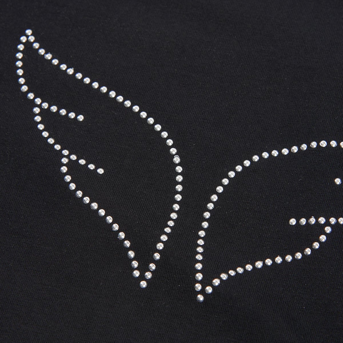 T-shirt fille en maille avec message noir, BOBOLI