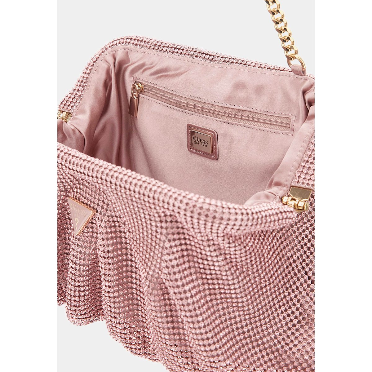 Pochette Zalina Maille Strass rose, GUESS