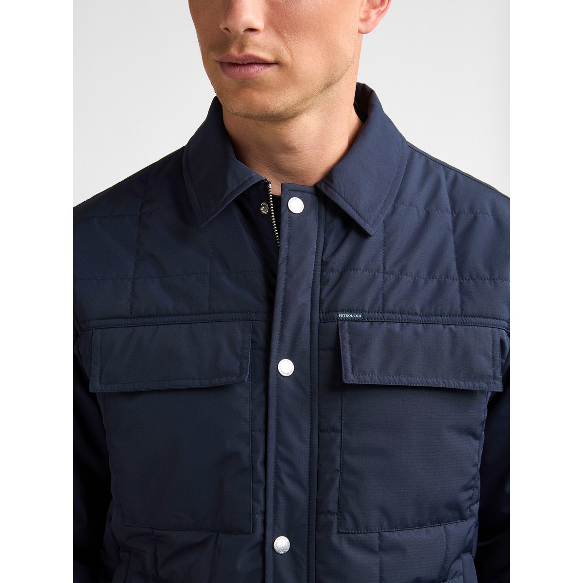 Veste matelassée à carreaux milljunction bleu royal navy, PETROL INDUSTRIES
