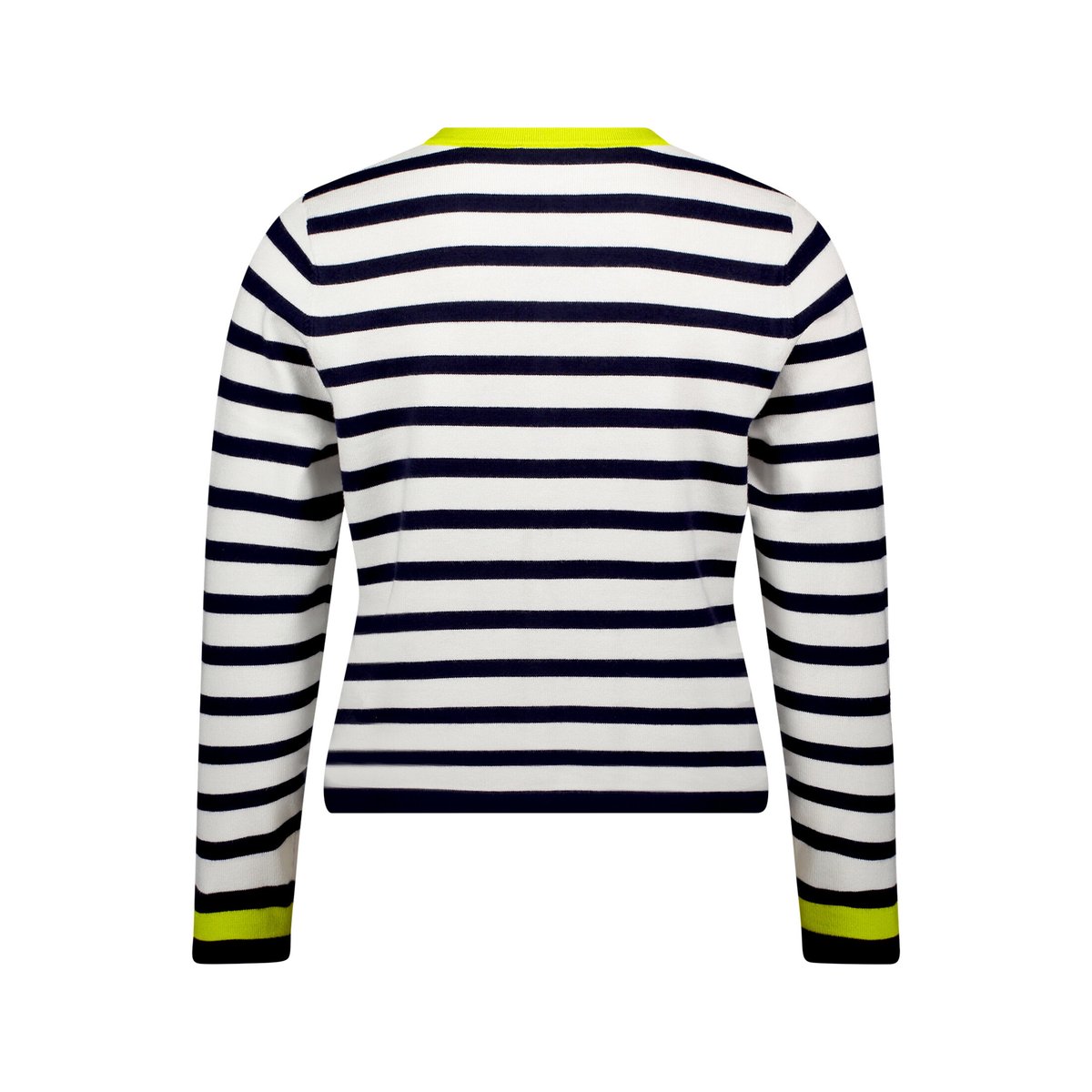 Cardigan en fine maille à encolure ronde bleu/blanc, CARTOON