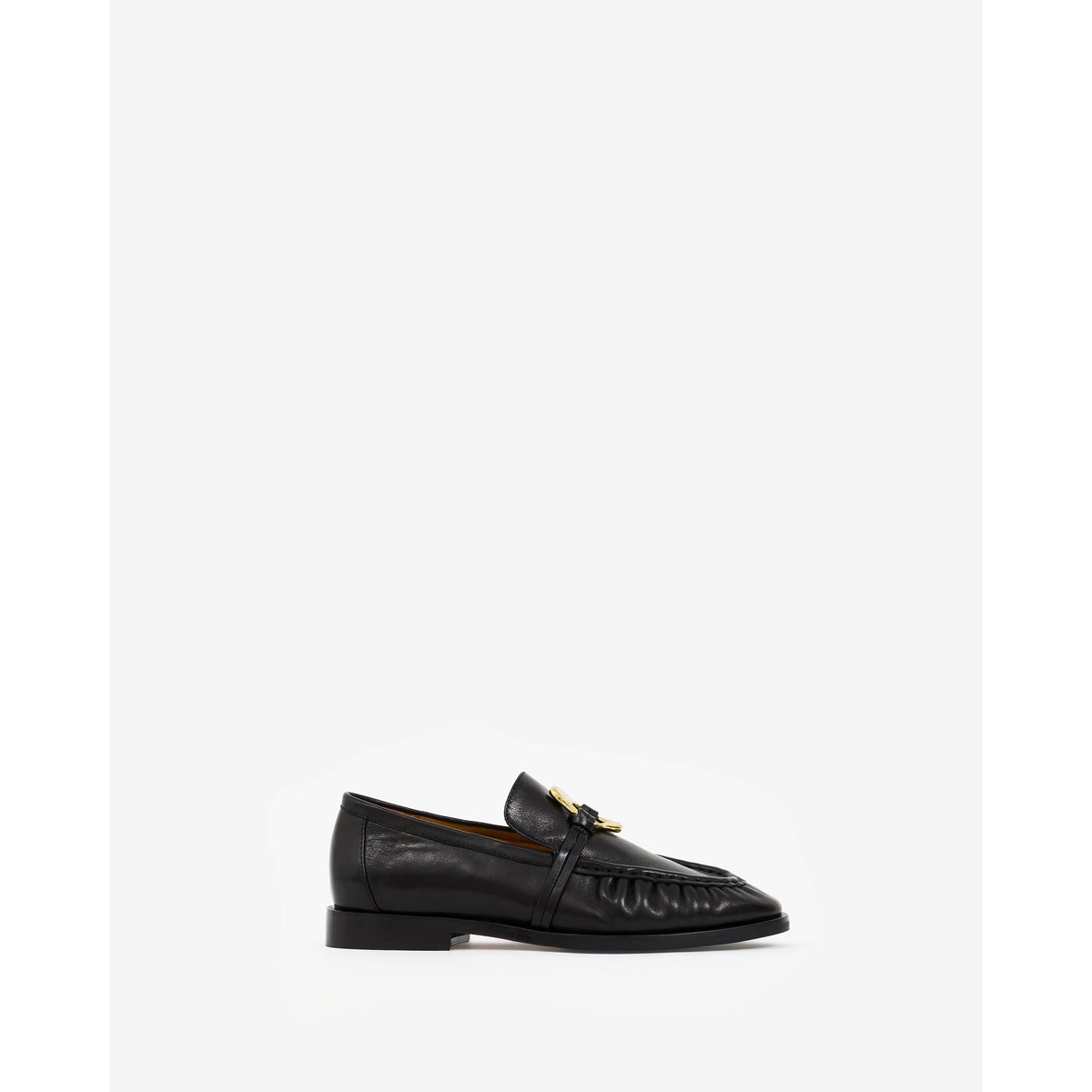 Mocassins plissés à bijou doré ORSO MELT noir, MI MAI