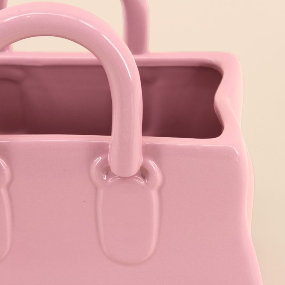 Vase sac à main en céramique, H25cm rose, KERSTEN