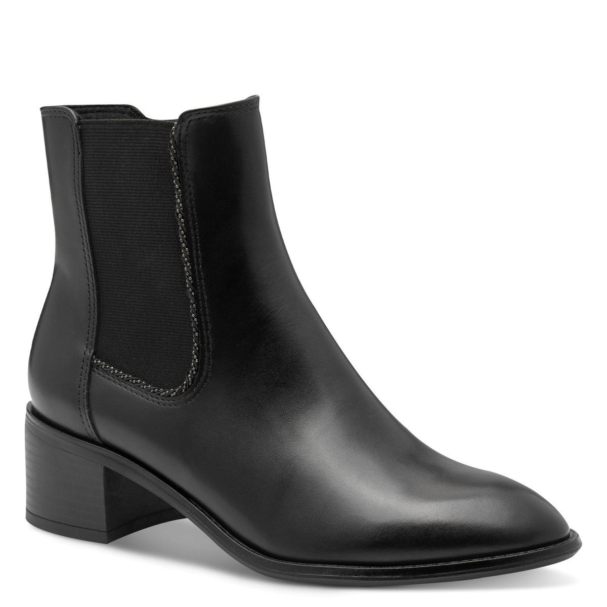Bottine Chelsea en cuir noir nappa, MARCO TOZZI