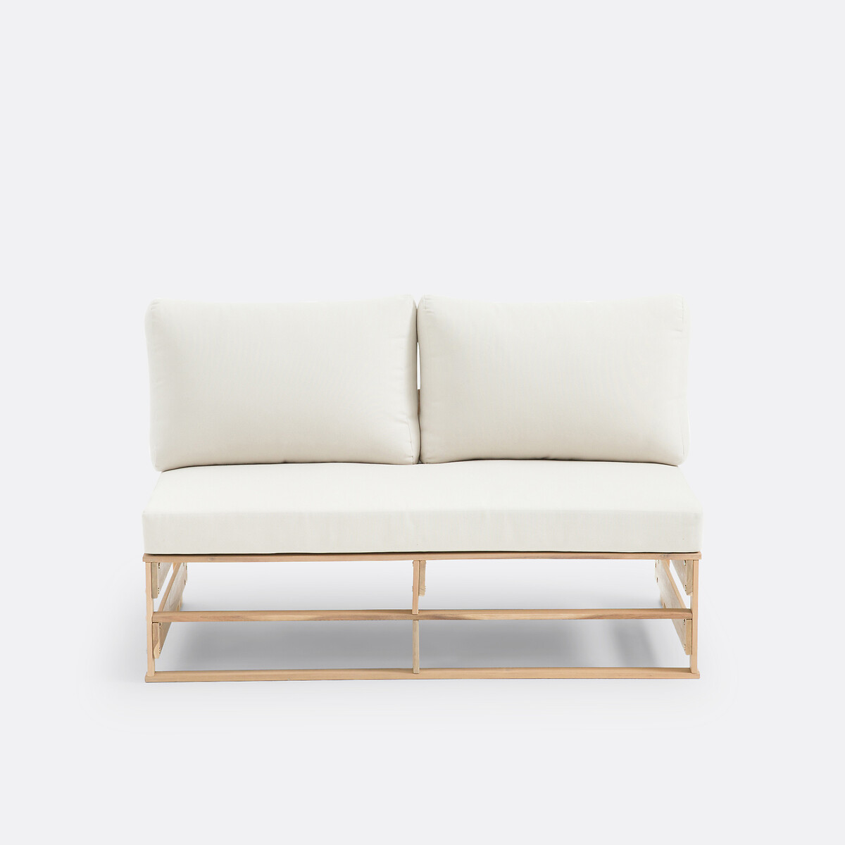 Sofá de jardim, 2 lugares, em acácia, Pavia acácia, LA REDOUTE INTERIEURS
