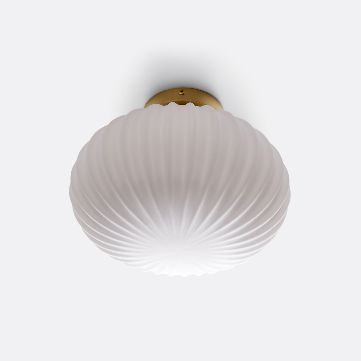 Plafonnier ou applique, en laiton et verre opaline, AMIA blanc/laiton, LA REDOUTE INTERIEURS