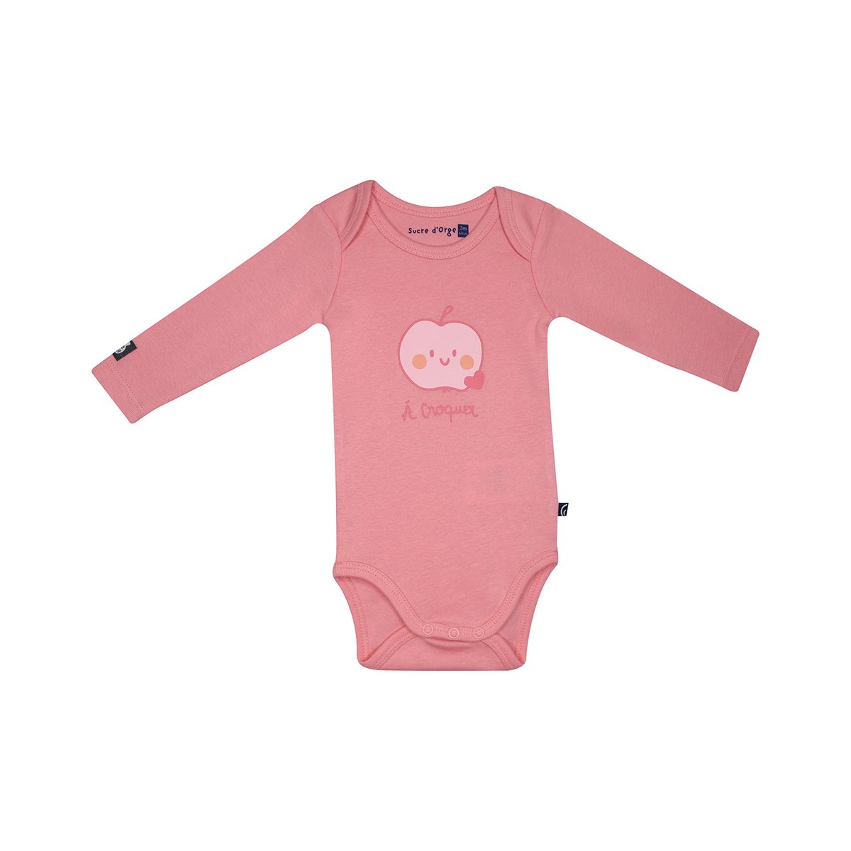 Lot de 3 bodies laly manches longues bebe rose, SUCRE D'ORGE