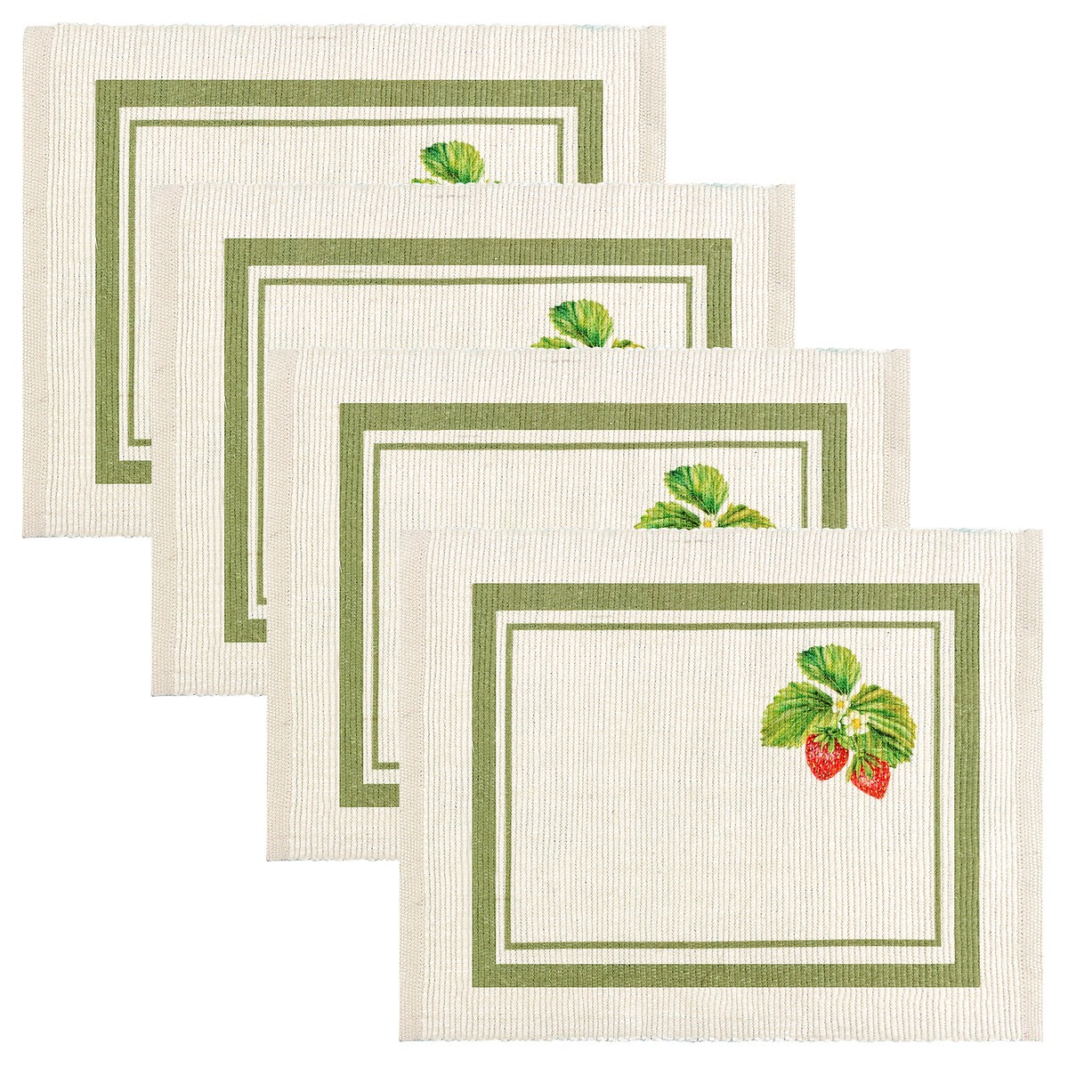 Set of 4 Strawberry Sage Placemats sage, SO'HOME