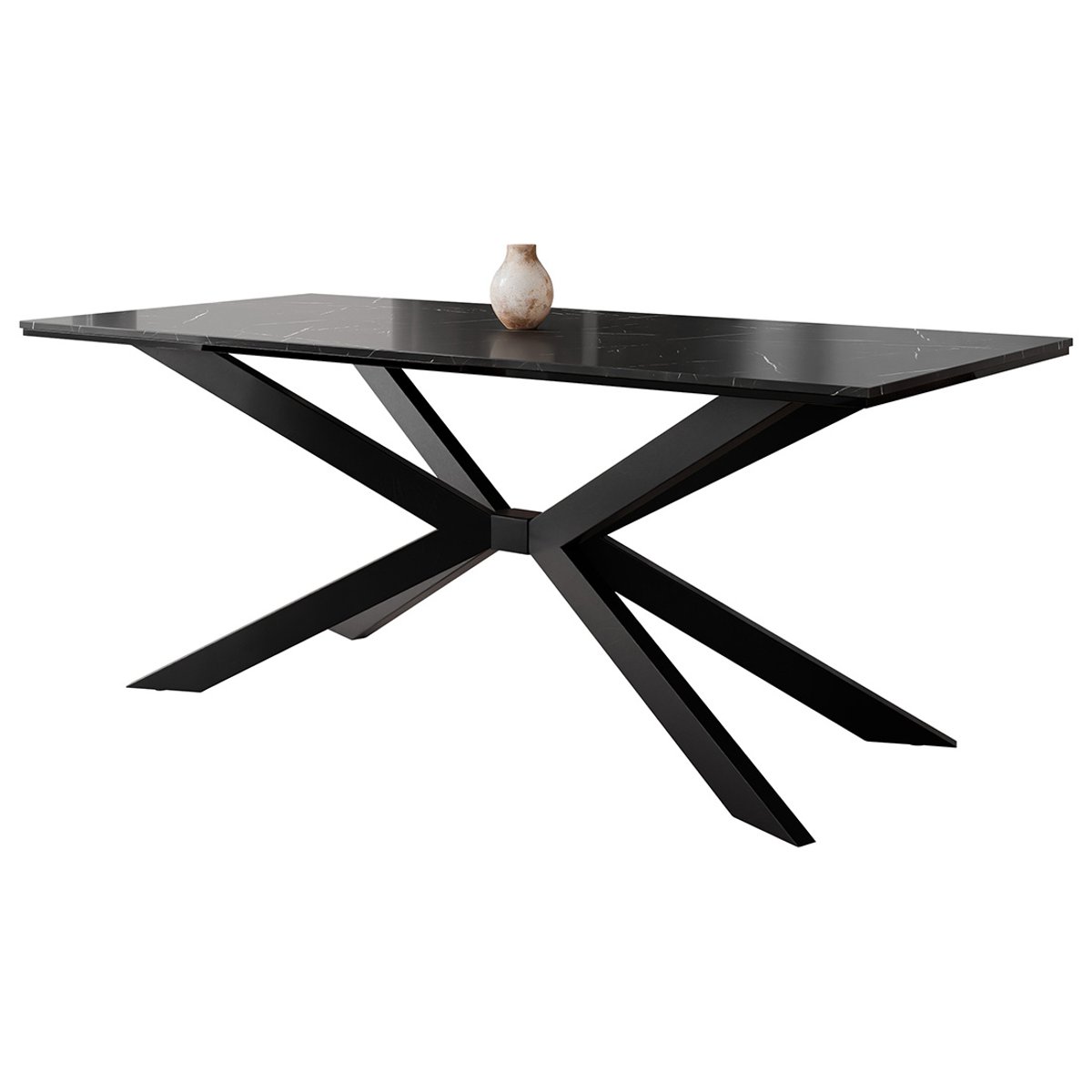 Table à manger  190x90 cm - CASEY noir, LISA DESIGN