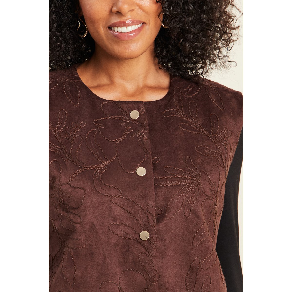 Veste sans manches doublée marron foncé, BREAL