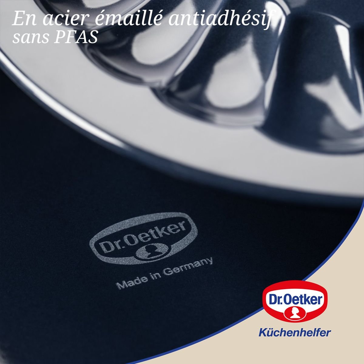 Ensemble de 2 Moules à manqué et savarin double fond bleu, DR OETKER