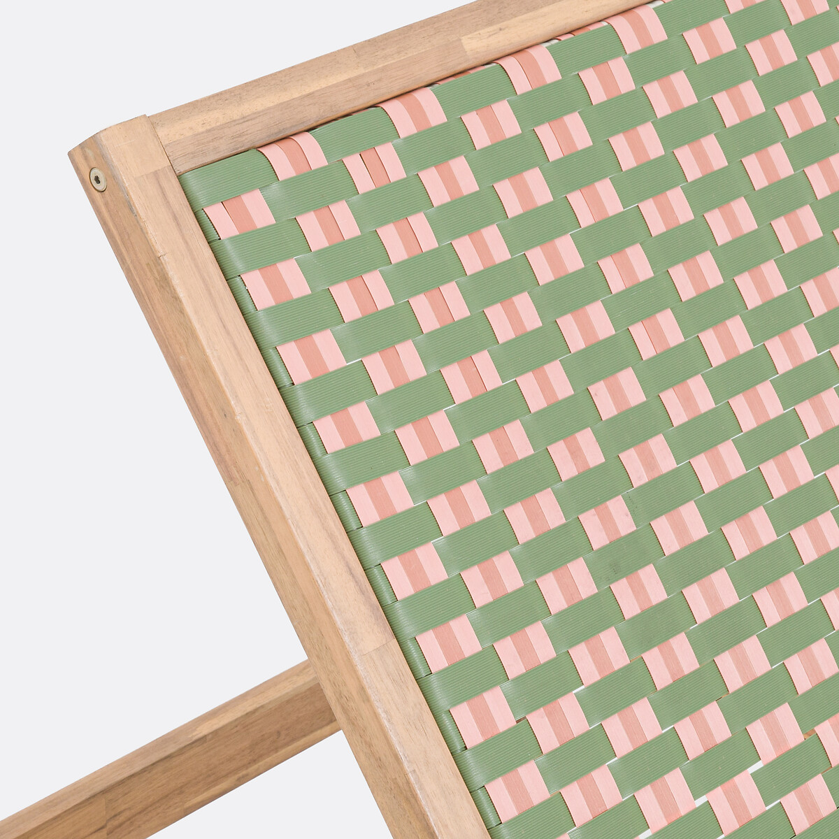Briana Sun Lounger in Acacia and Woven Resin pink/green, LA REDOUTE INTERIEURS