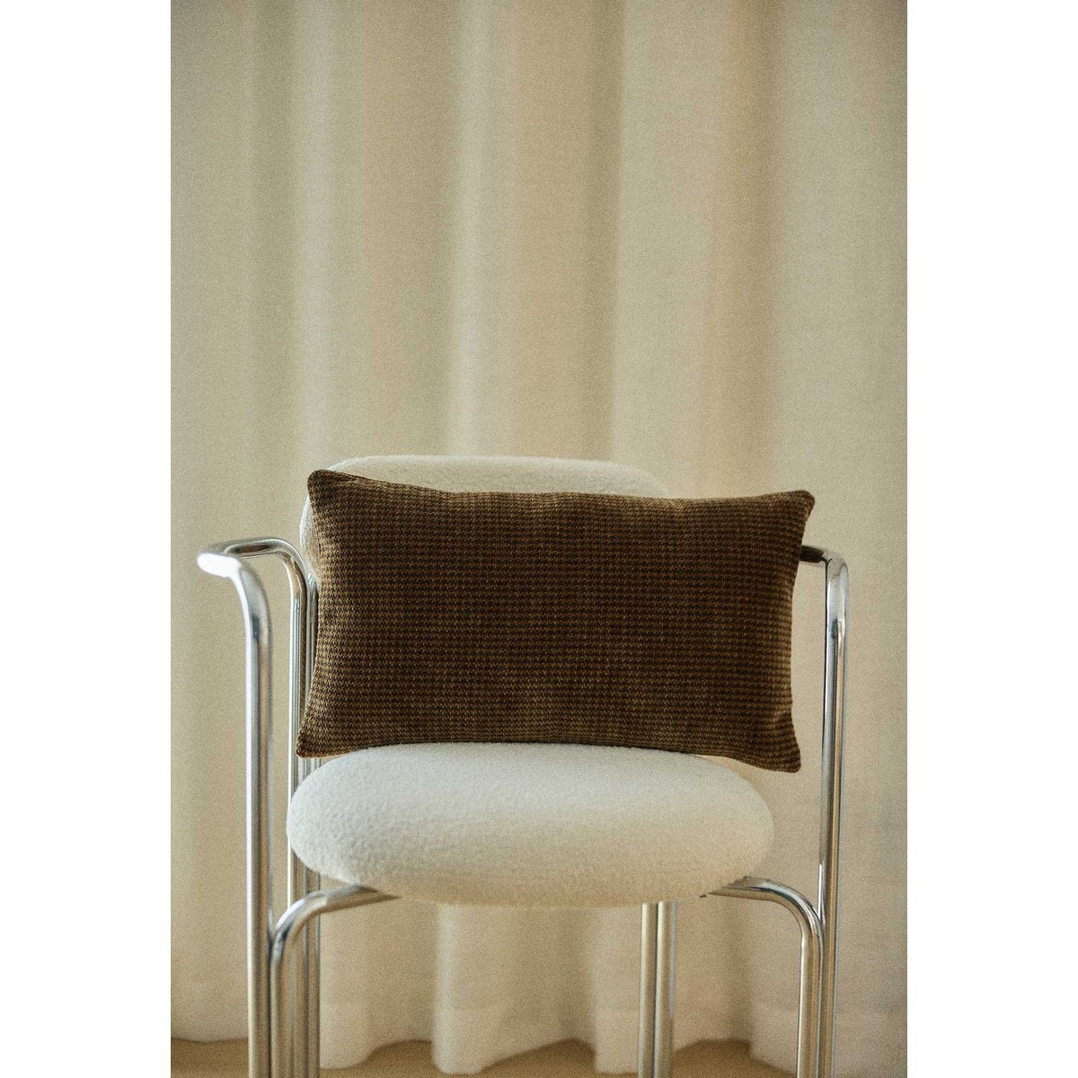 Housse de coussin 30x50 cm, Pied de Poule pied de poule café, GABRIELLE PARIS
