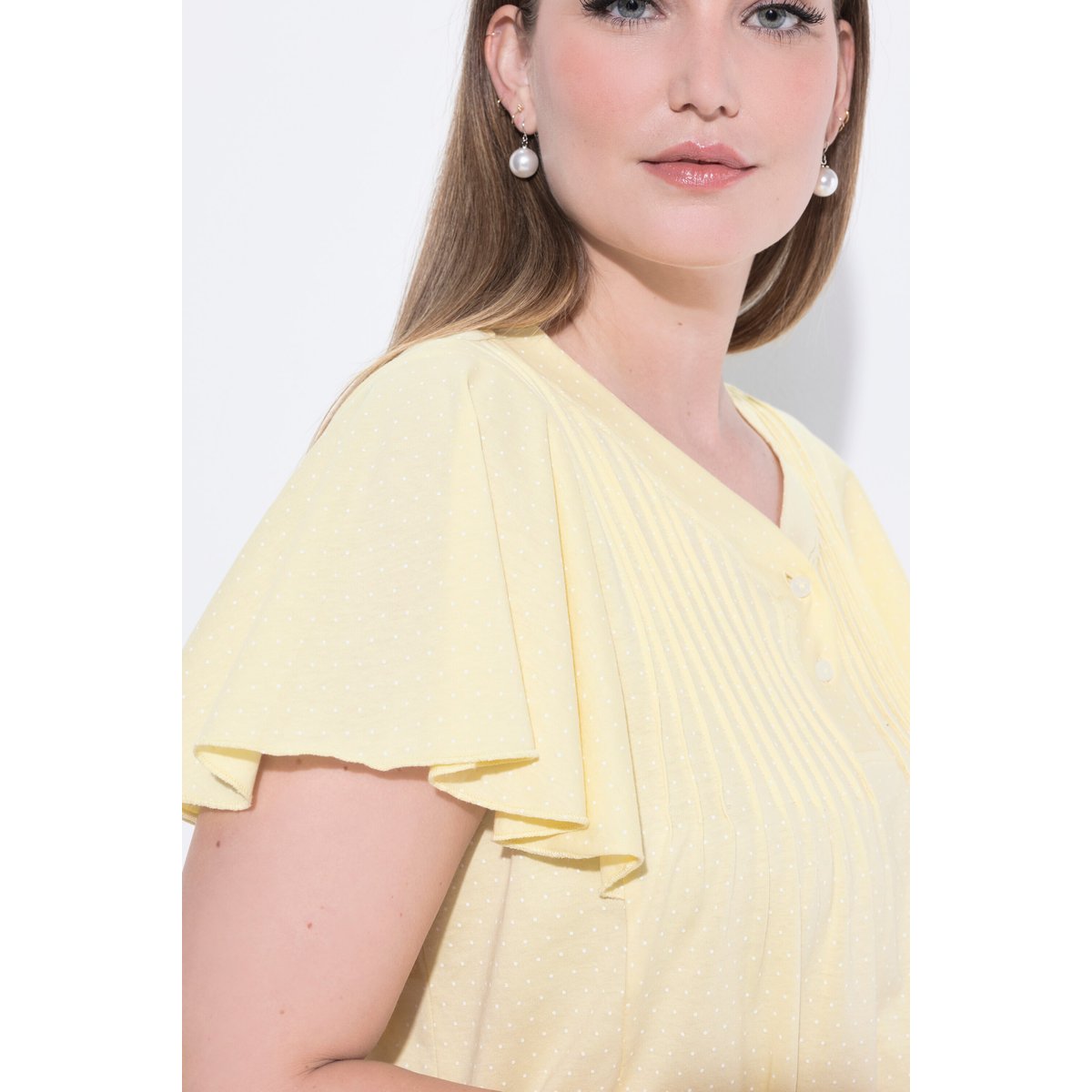 T-shirt à petits pois jaune clair, ULLA POPKEN