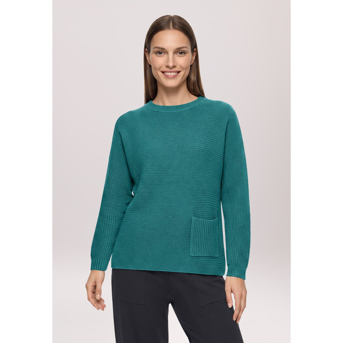 Pull-over en maille à poches plaquées atlantic deep, BETTY BARCLAY