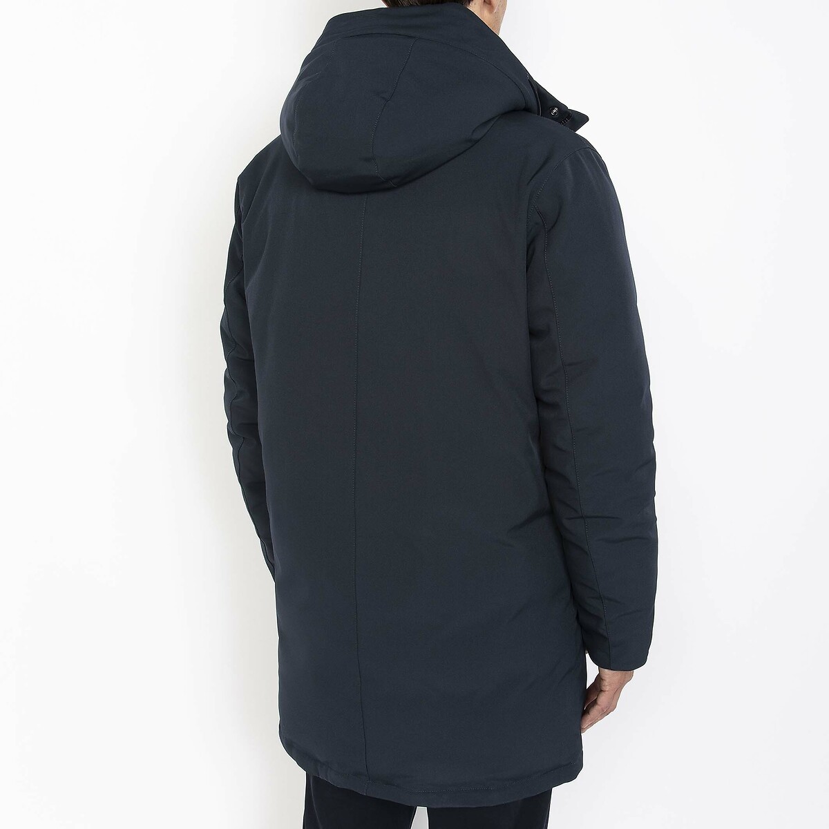 Eljin coat with padded lining and sherpa hood navy blue, SCHOTT