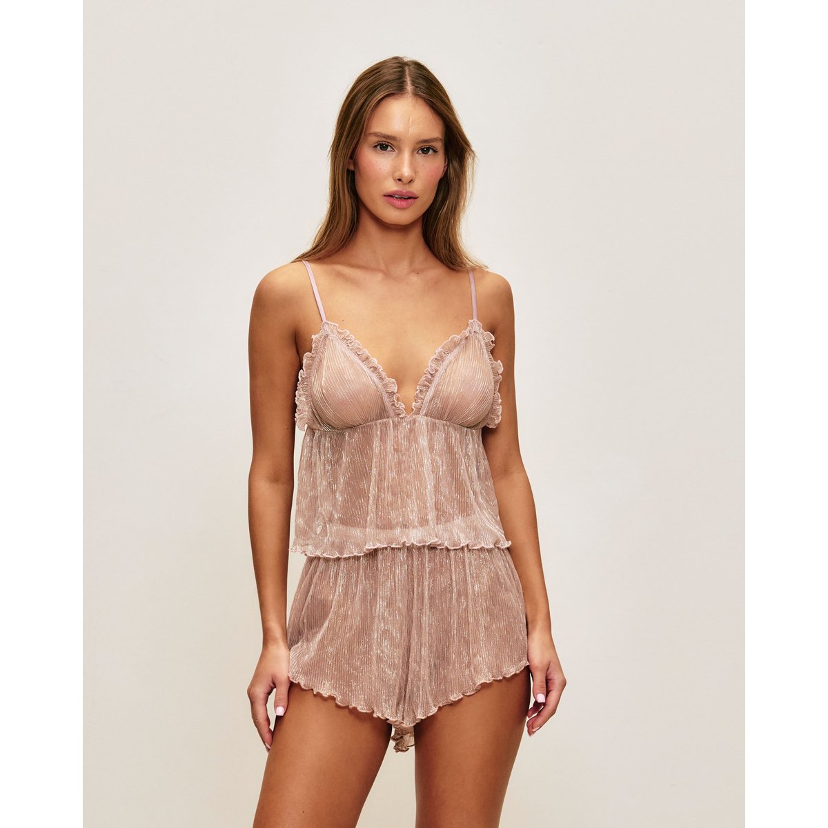 Top débardeur transparent NEWQUEENGOLDIZ rose poudré, UNDIZ
