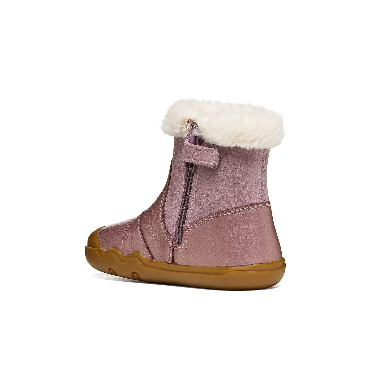 Bottes fourrées en cuir suède, STEPPIEUP prune, GEOX