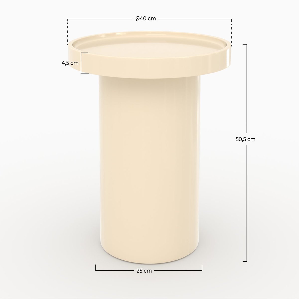 Table d'appoint Nora D40 cm - NORA blanc, MAISON PAVANE
