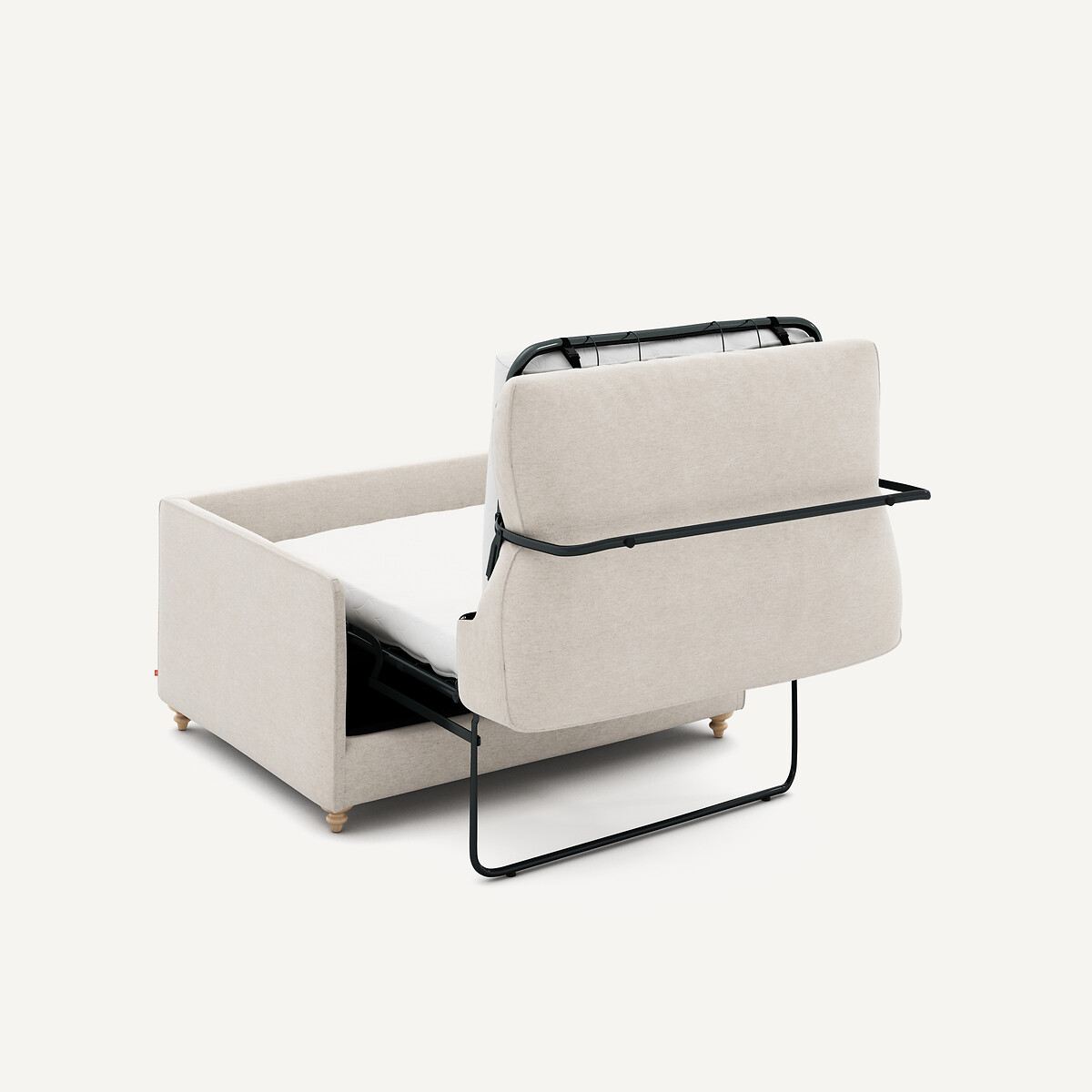 2-Sitzer-Sofa, umwandelbar, aus meliertem Leinen, LAZARE elfenbein, AM.PM