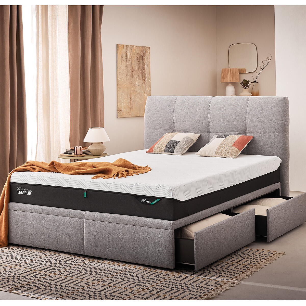 Matelas TEMPUR Pro® Plus SmartCool™ Médium blanc/gris charbon, TEMPUR