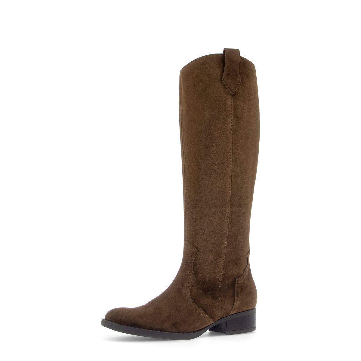 Bottes en cuir à talon décroché cognac velours, GABOR