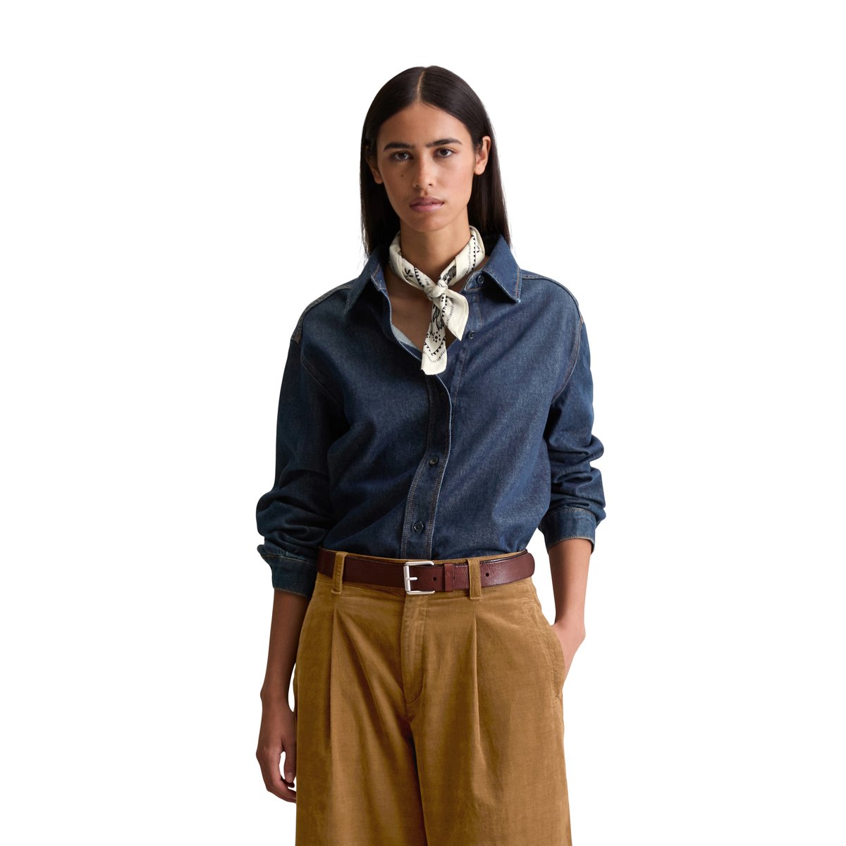 Blouse en jean regular en pur coton bio bleu fooncé, MARC O’POLO DENIM