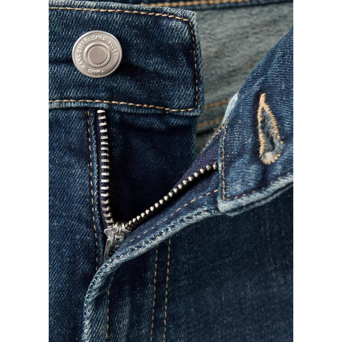 Jean wide leg avec détail strass bleu foncé, MANGO
