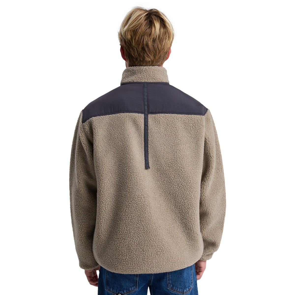 Veste Sherpa à fermeture éclair vert SHALLOW WATER beige fallen rock, QUIKSILVER