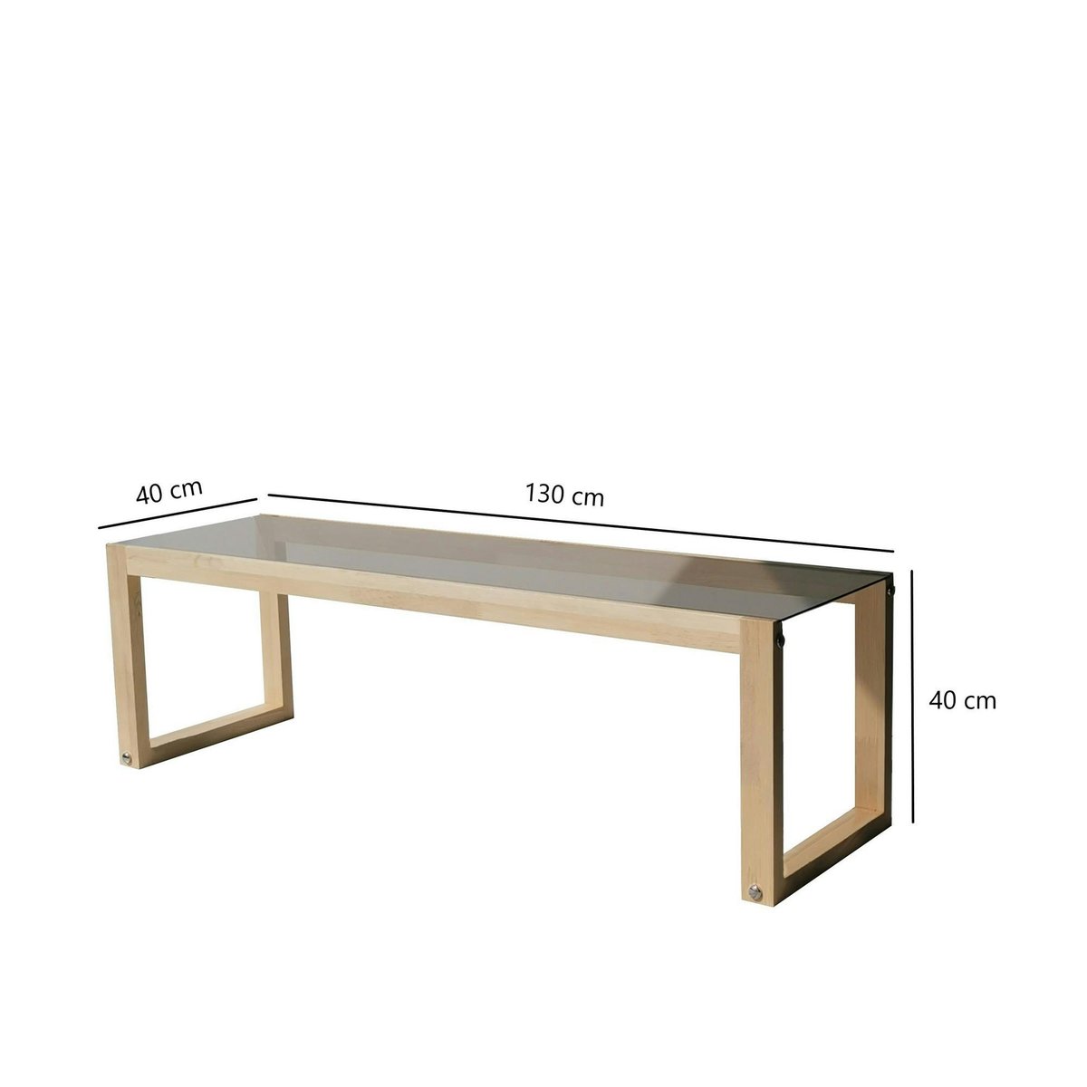 Meuble TV 130 cm moderne bois et verre LHASA bois clair, PIER IMPORT