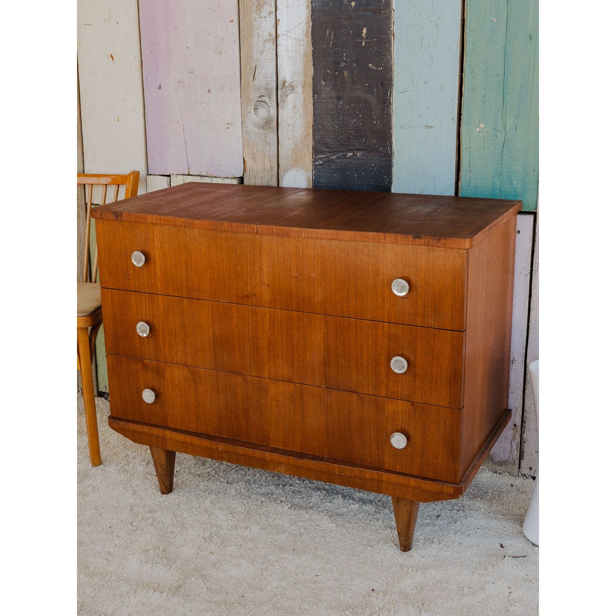 Commode en teck Garance N°691 - Bon état bois foncé, DEBONGOUT
