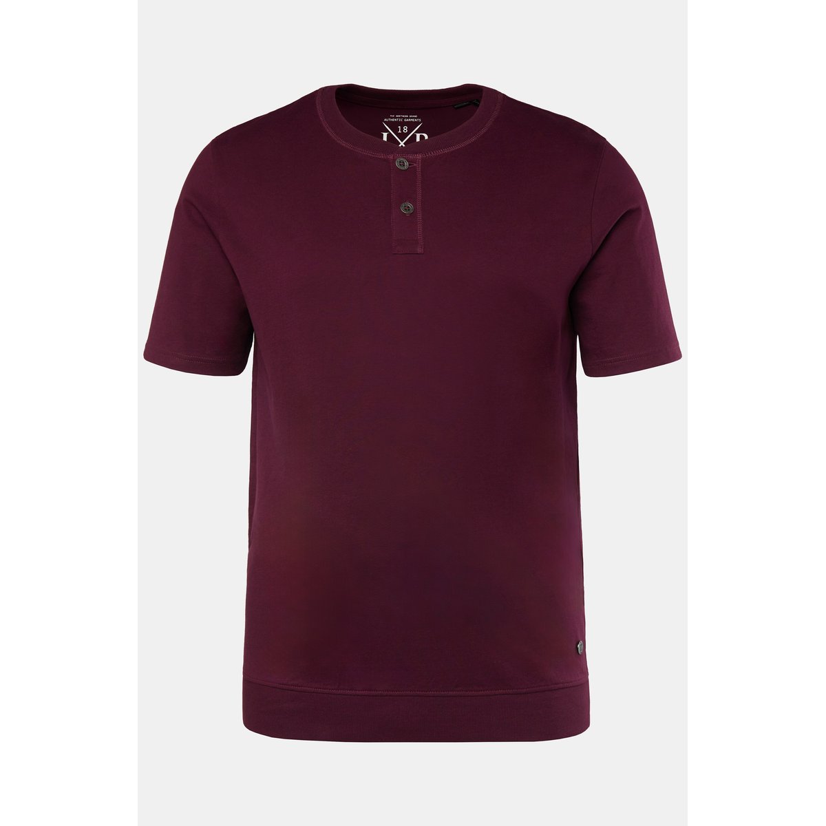 T-shirt Henley, ventre confort rouge vin foncé, JP1880