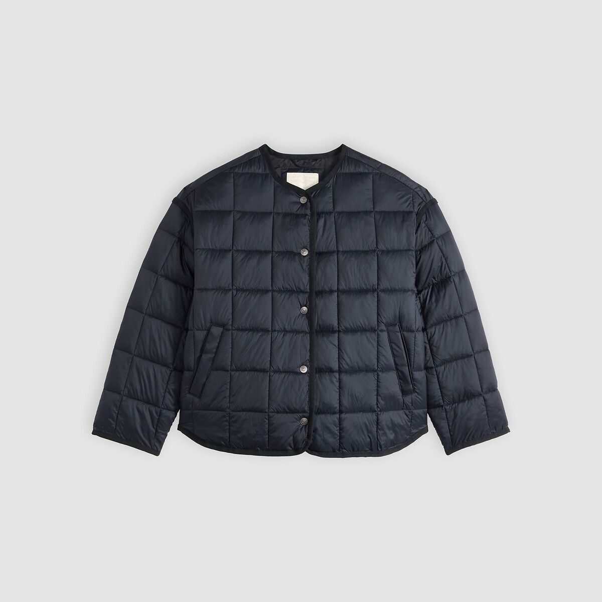 Short Crew Neck Quilted Padded Jacket charcoal, LEVI'S