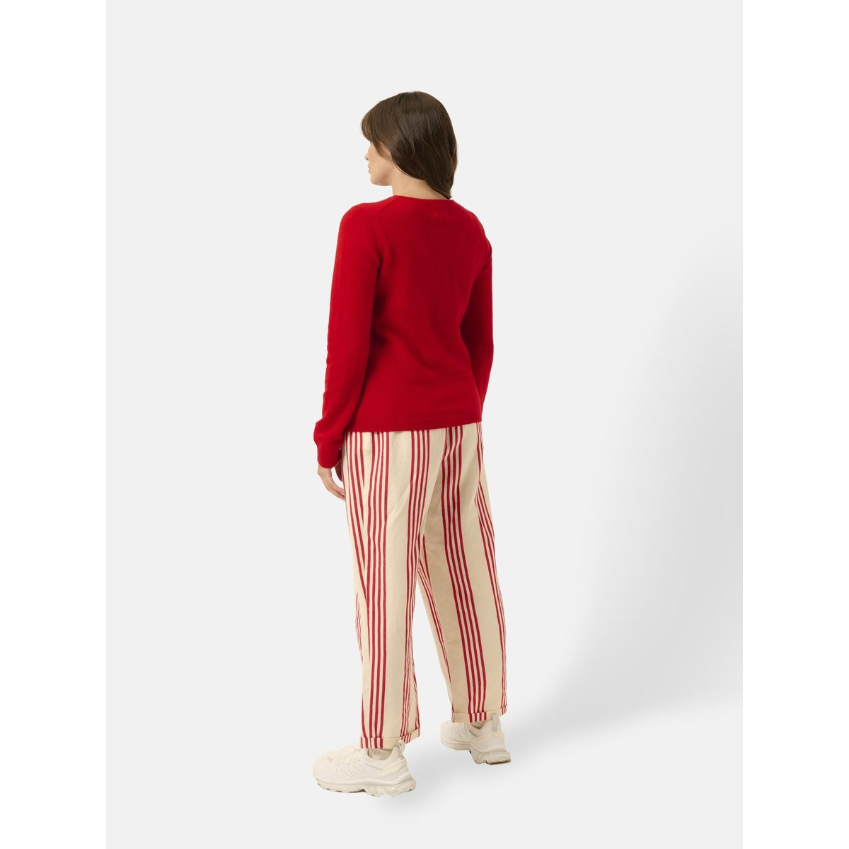 Cardigan Col Rond Rouge Katharine rouge, JUST CASHMERE