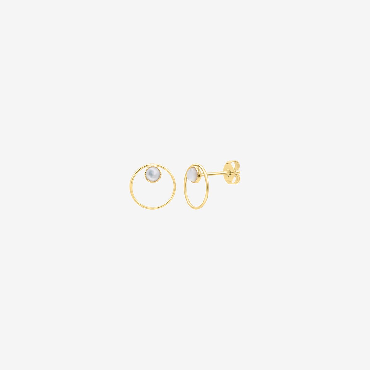Boucles d'oreilles dorées - sunlight blanc, CAROLINE NAJMAN