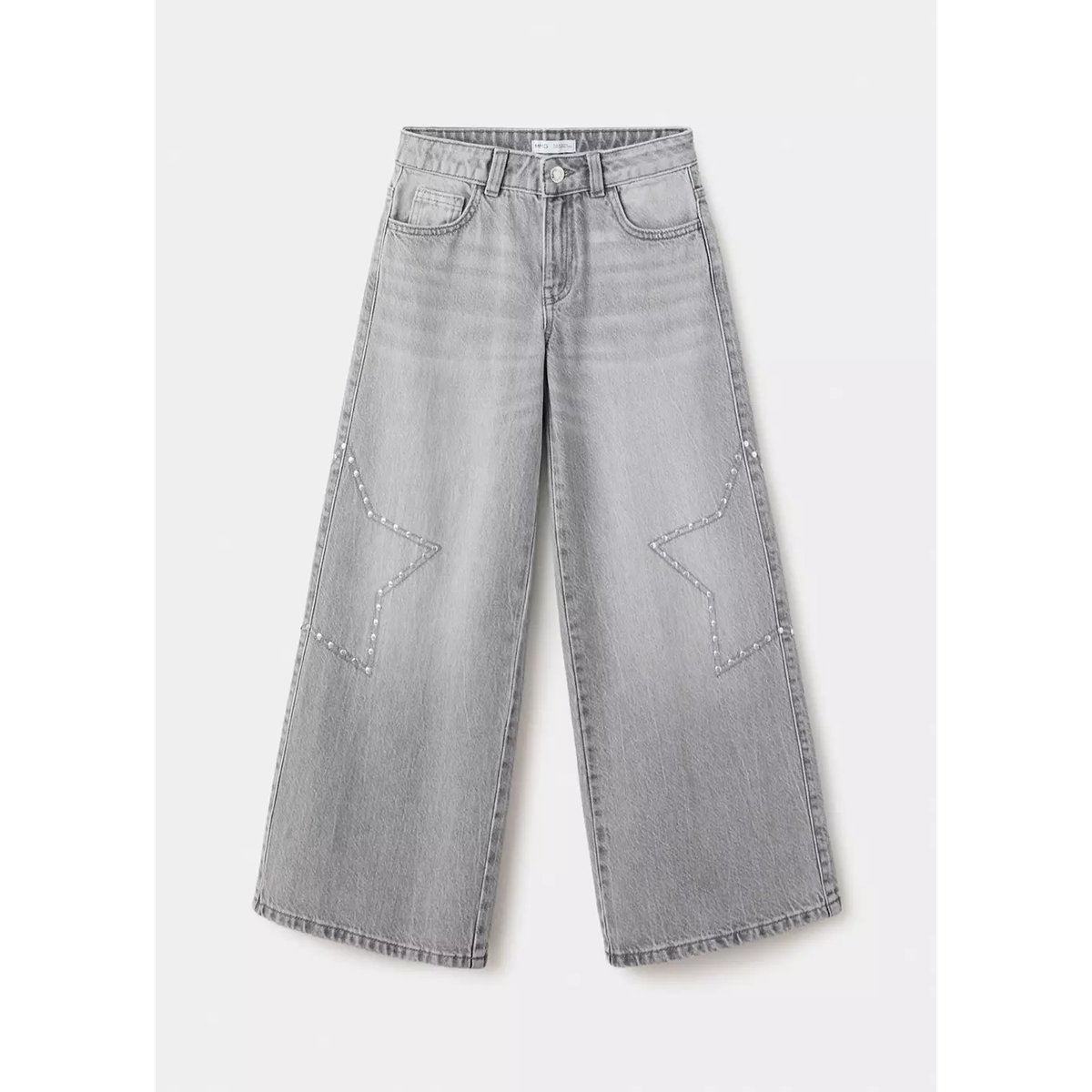 Jean wide leg étoiles gris denim, MANGO KIDS