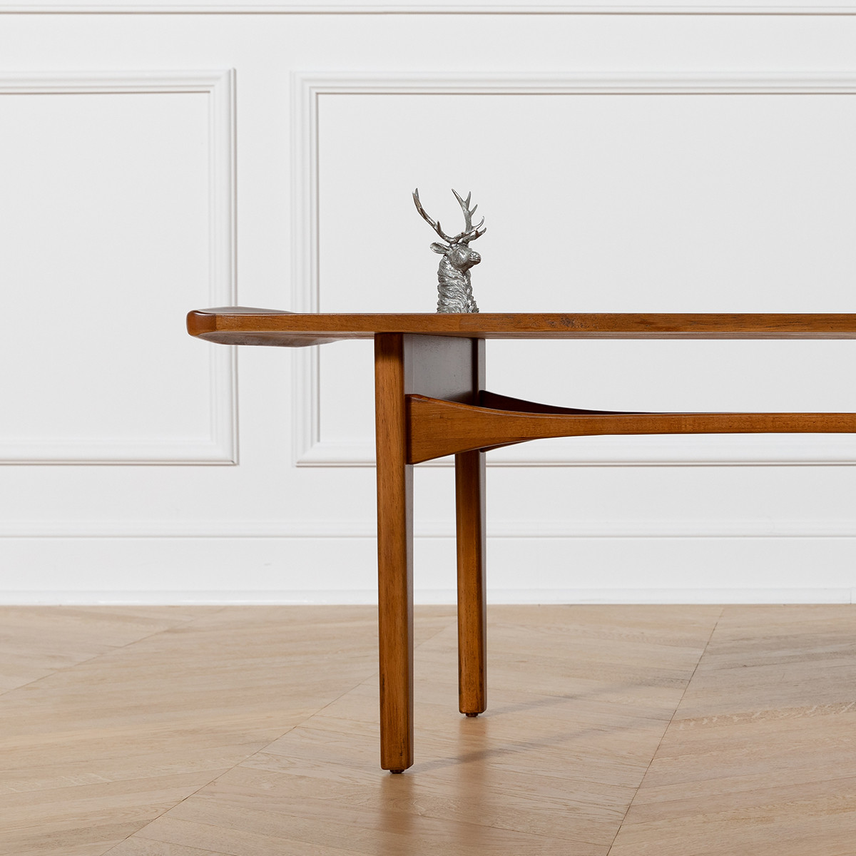 Table basse style scandinave, plateau en chêne DALHIA marron, ROBIN DES BOIS