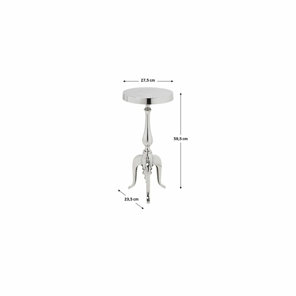 Beistelltisch Barocco Alu Ø27cm silberfarben, KARE DESIGN
