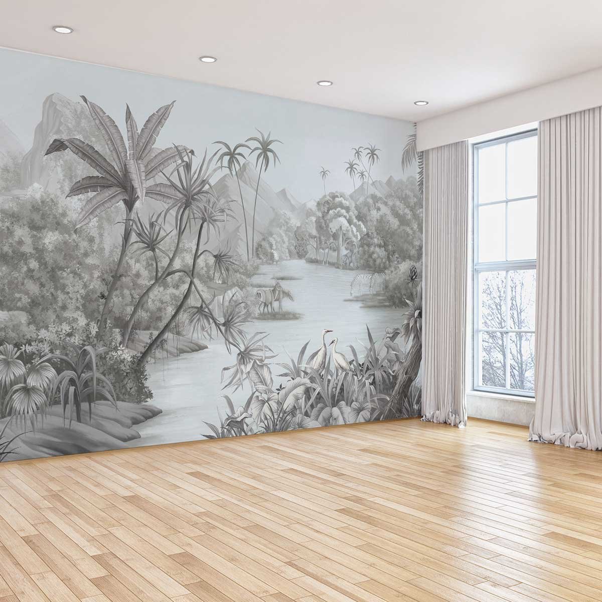 Papier peint jungle intissé, HEXOA