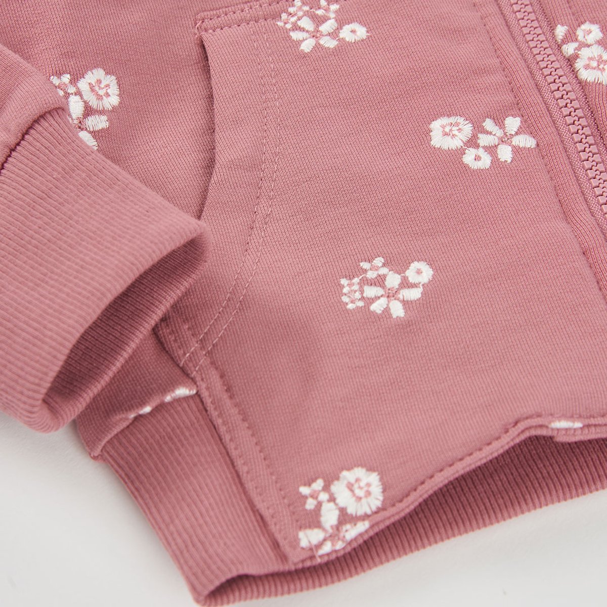 Sweat fille en molleton imprimée fleurs rose, BOBOLI