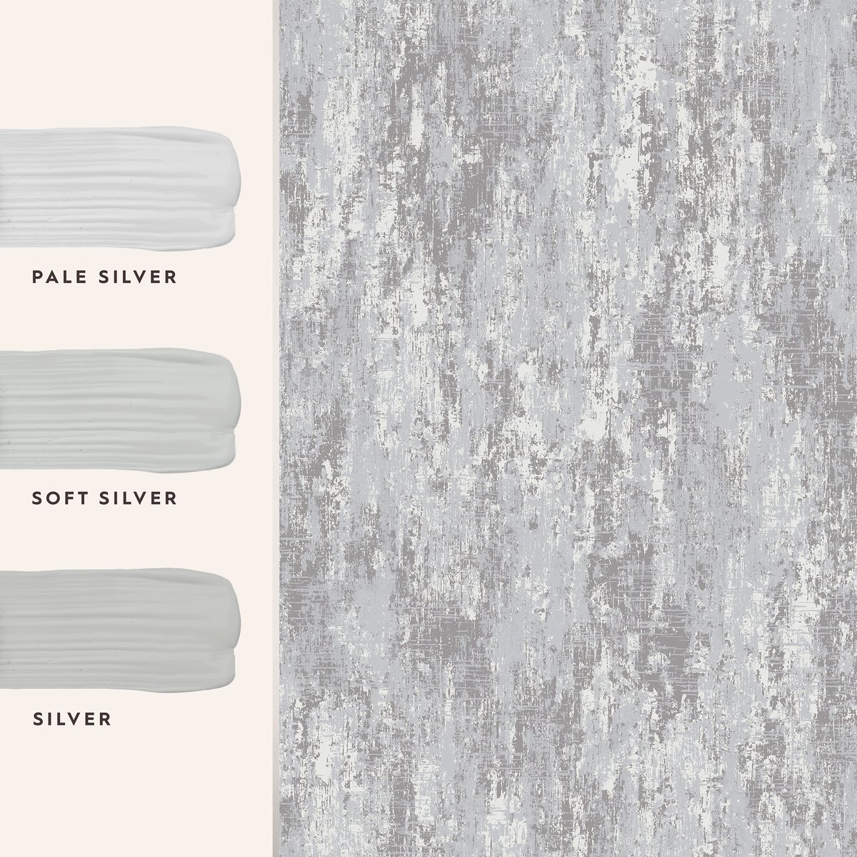 Papier peint effet mur patiné glacé Whinfell argent, LAURA ASHLEY