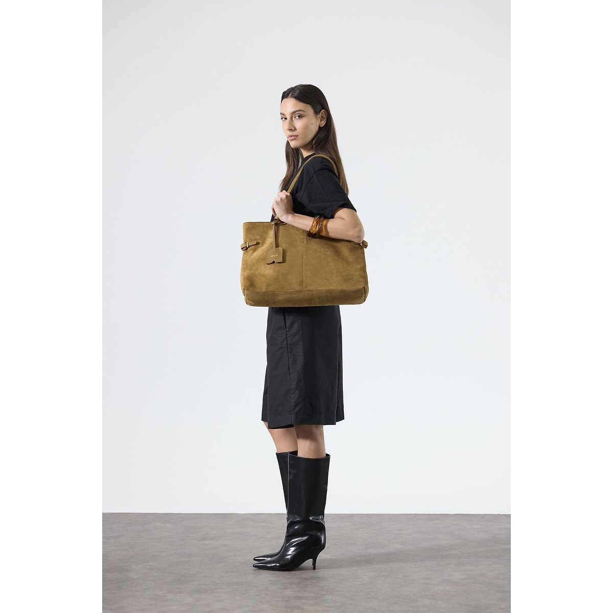 Pablo Suede Tote Bag tobacco, NAT & NIN