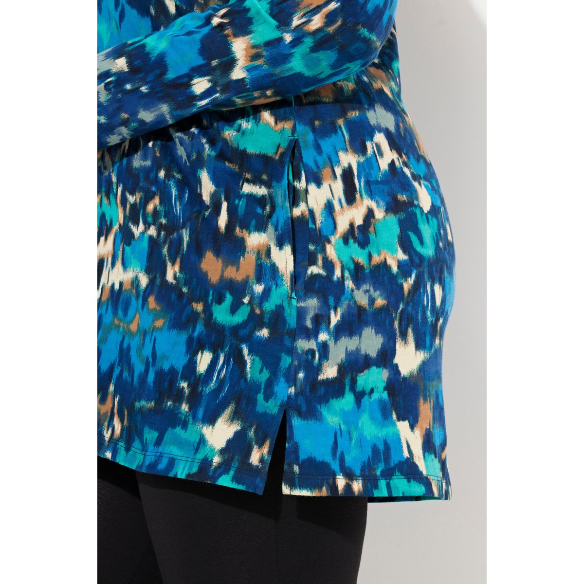 T-shirt long marine, ULLA POPKEN