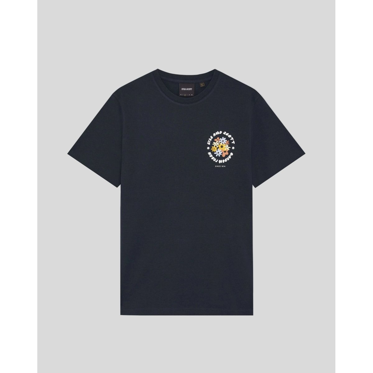 T-shirt nature à imprimé graphique bleu foncé marine, LYLE & SCOTT