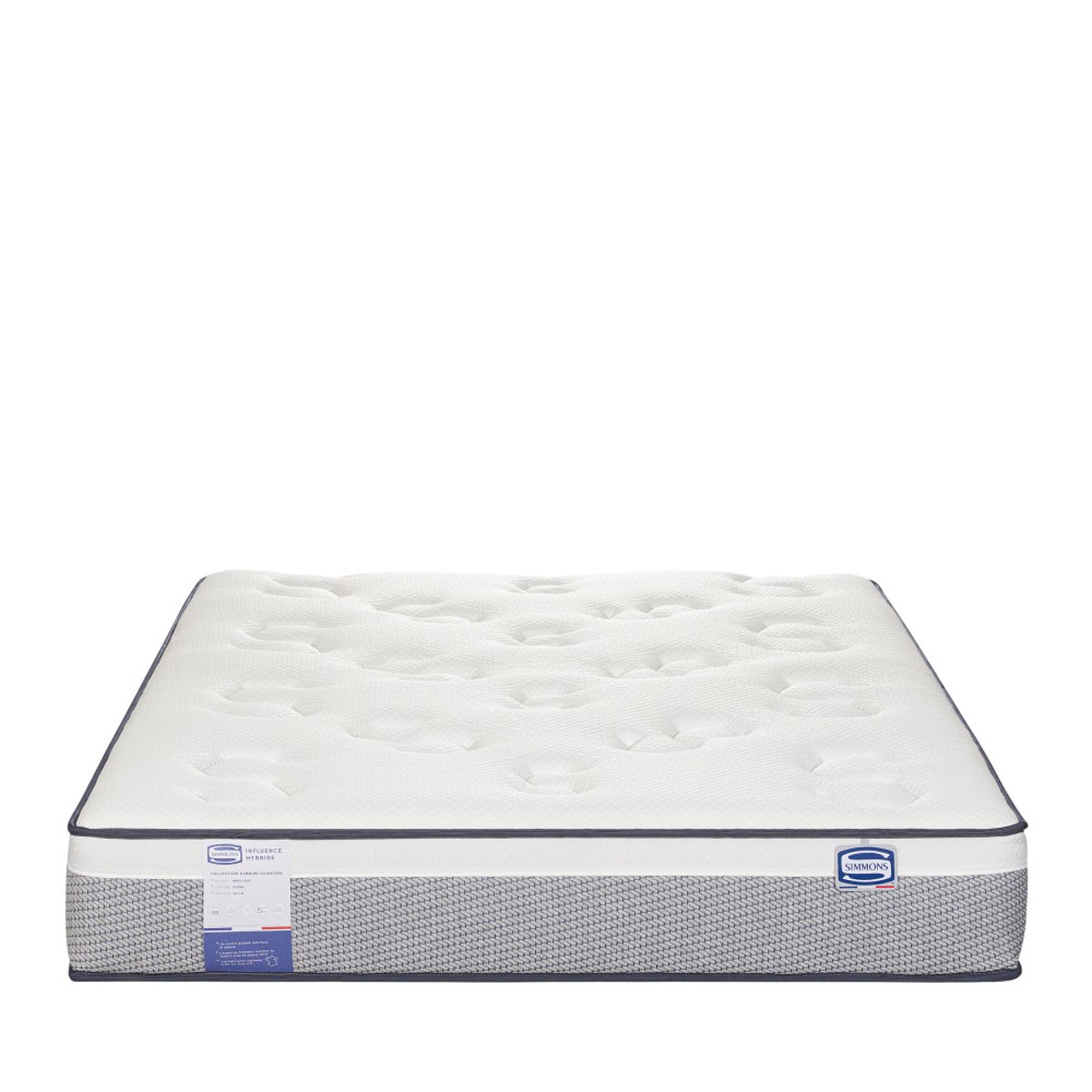 Matelas 100% ressorts et latex, accueil enveloppant- INFLUENCE-HYBRIDE couleur unique, SIMMONS