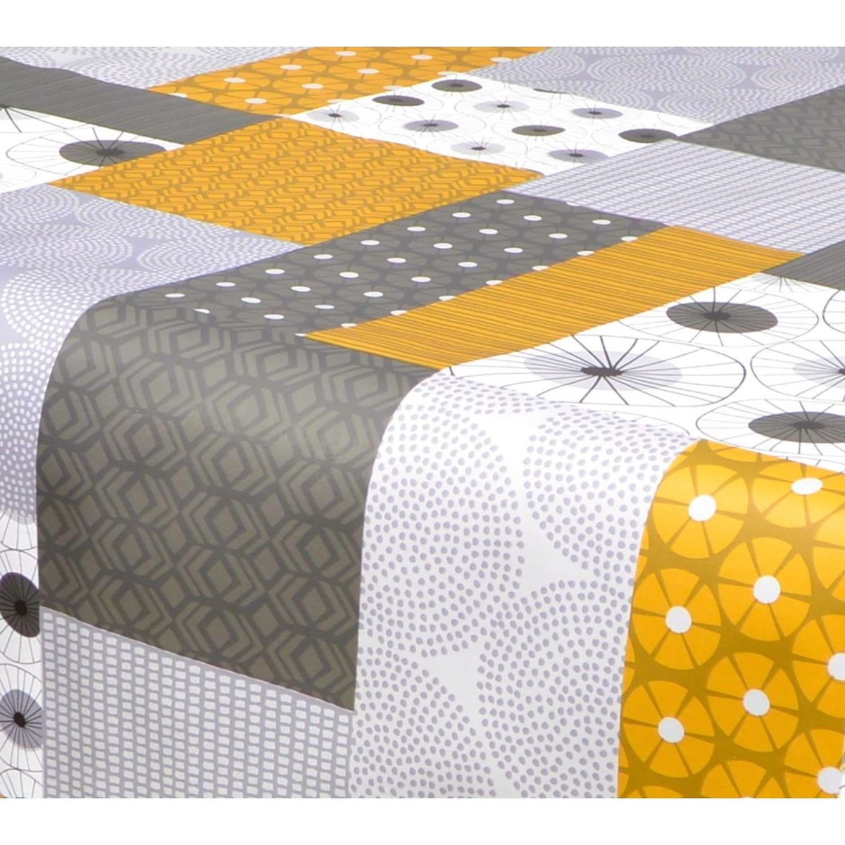 Nappe en toile cirée rectangulaire VYLE gris, TOILINUX