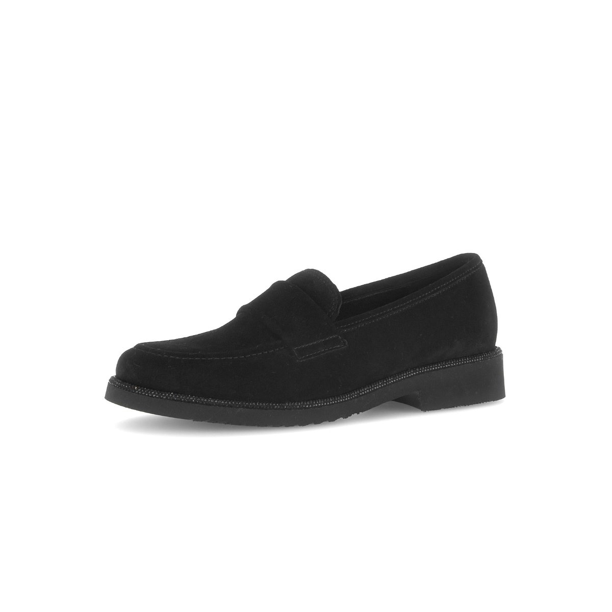 Mocassins en cuir à talon décroché noir, GABOR